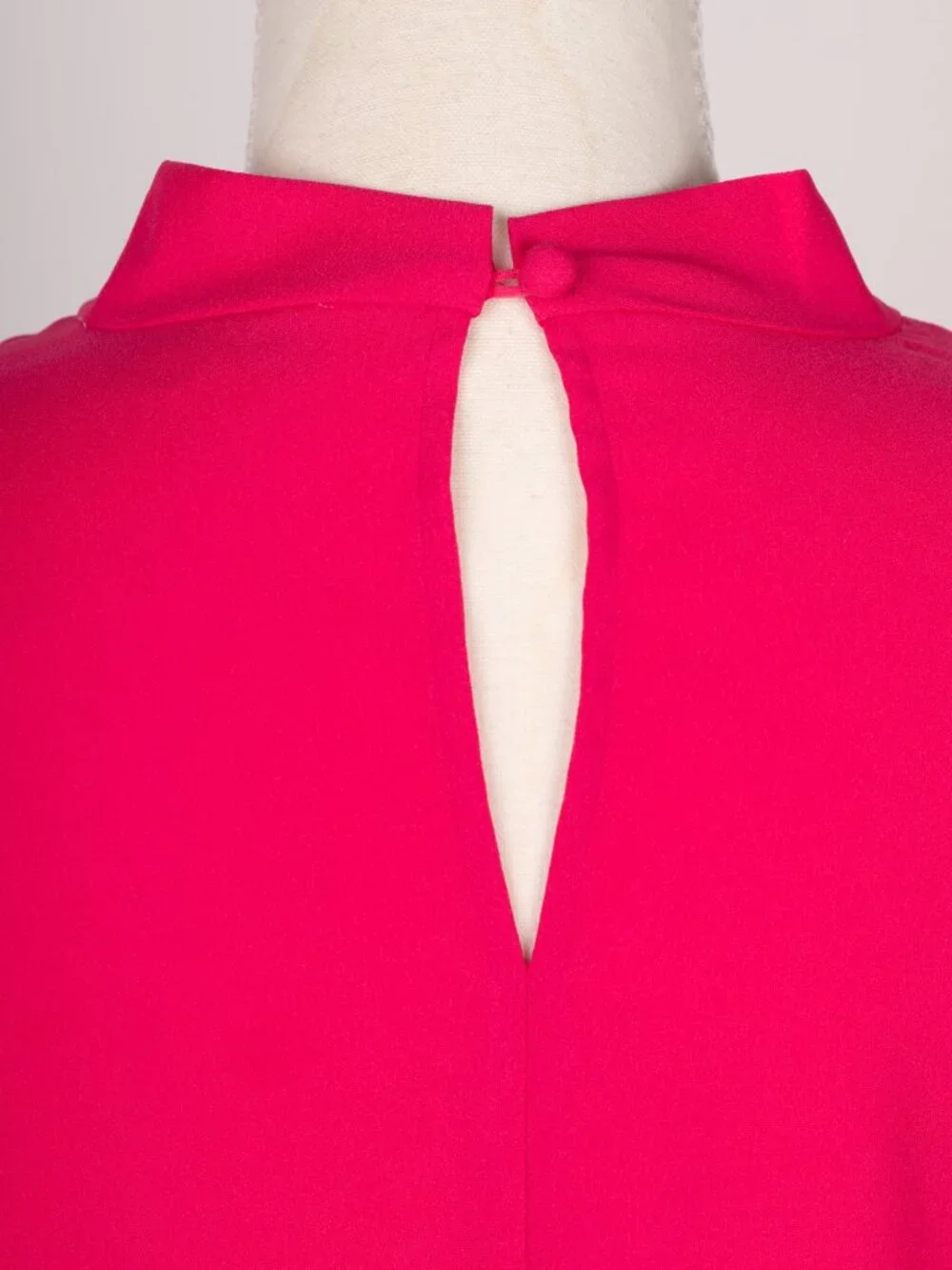 LOFT Fuchsia Pink Twist Neck Puff Sleeve Blouse Size M EUC Barbiecore Office